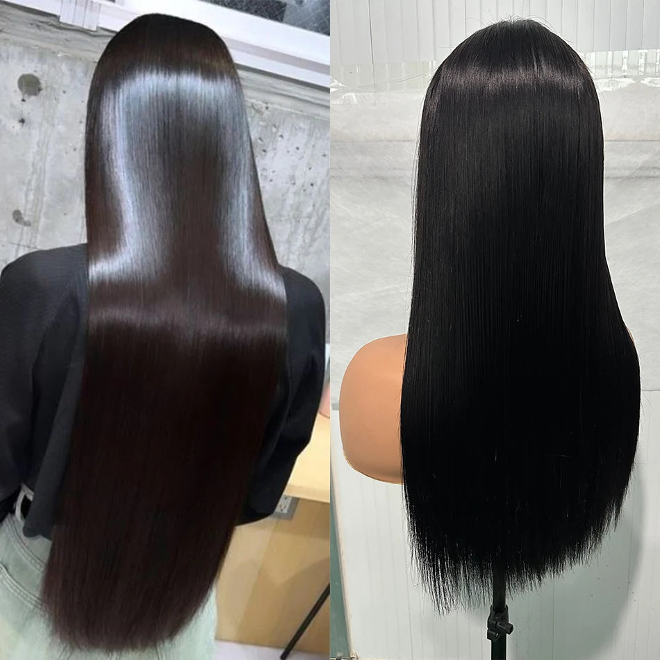 12A Super Double Drawn Vietnamese Hair Bone Straight Lace Closure Wigs 300% Density Silky Straight Hair Glueless HD Lace Wigs