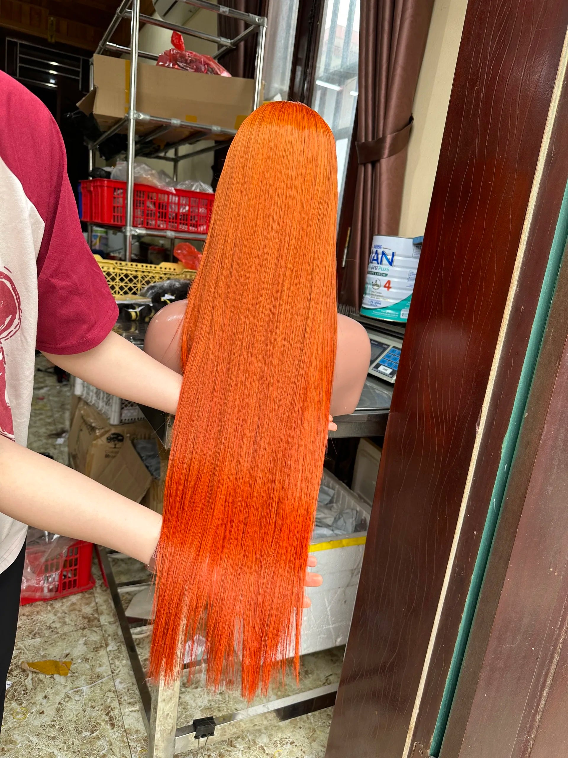 100% Raw Human Hair 185% Density HD Transparent 4*4 Closure Wig Make Ombre Blonde Human Hair Wigs
