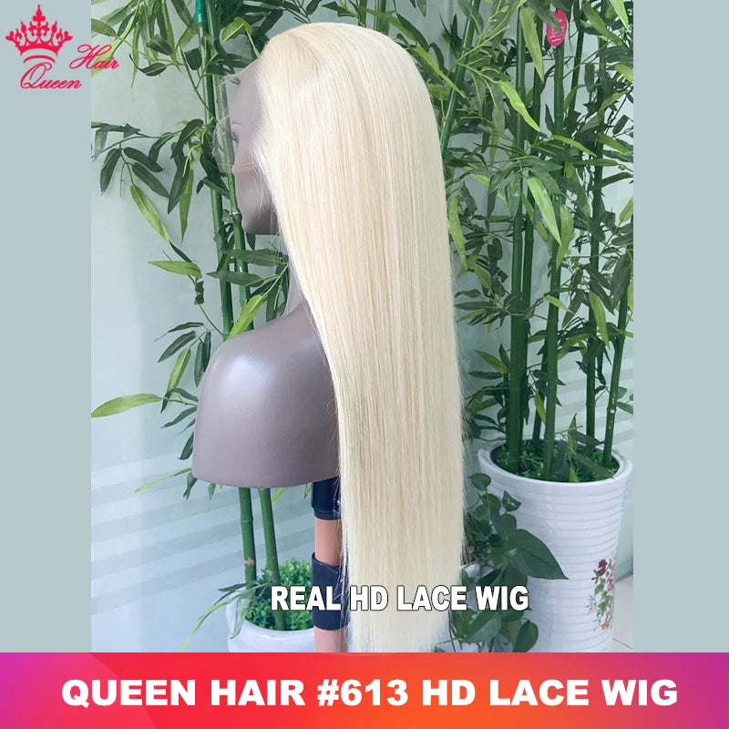Real HD Lace 613 Blonde 13x6 13x4 Lace Full Frontal HD 5x5 Closure Wig Invisible Melt Skin Lace 100% Human Hair Wigs Queen Hair