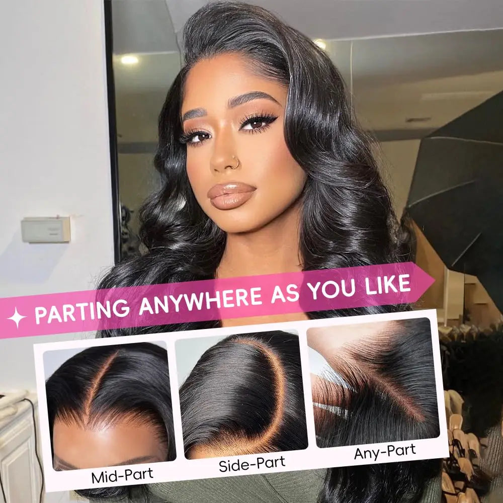Vietnamese Double Drawn Body Wave Human Hair Wigs Pre Plucked 13X4 HD Lace Frontal Wig Bleached Knots 5X5 HD Lace Closure Wig