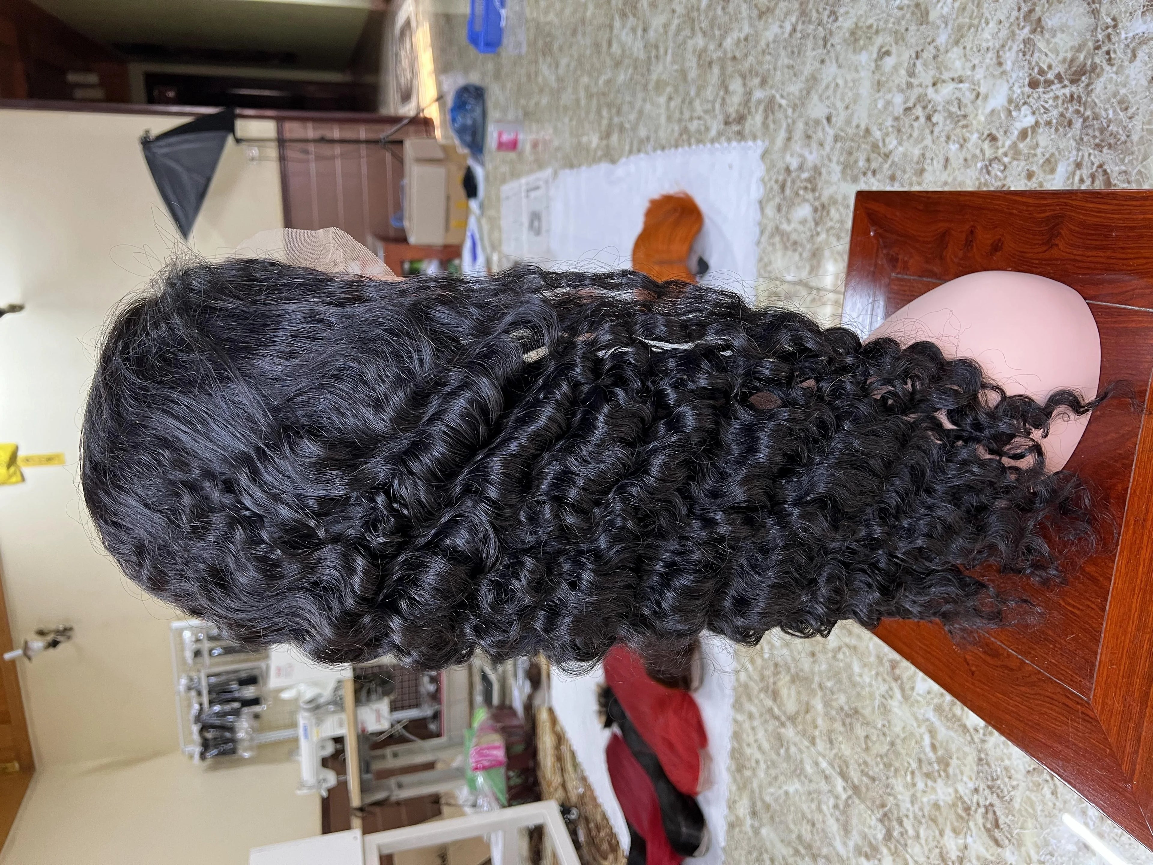 Wig Closure Lace 5x5 Burmese Curly Raw Hair Natural Color 26 Inch Human Hair Wigs Women Wholesale Vietnamese Virgin Hair