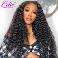 CELIE 6x5 Wear&Go Glueless Deep Wave Wig Pre-cut HD Lace Closure Wig 180 250 Density Pre Bleached&Plucked Human Hair Wigs