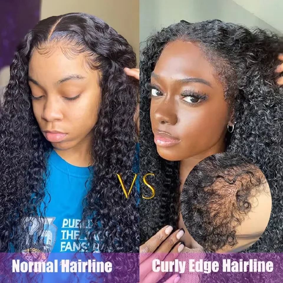 Kinky Curly Wig 4C Edges Baby Hair HD Lace Frontal Wig Human Hair 13x6 13x4 HD Transparent Lace Front Human Hair Wigs for Women