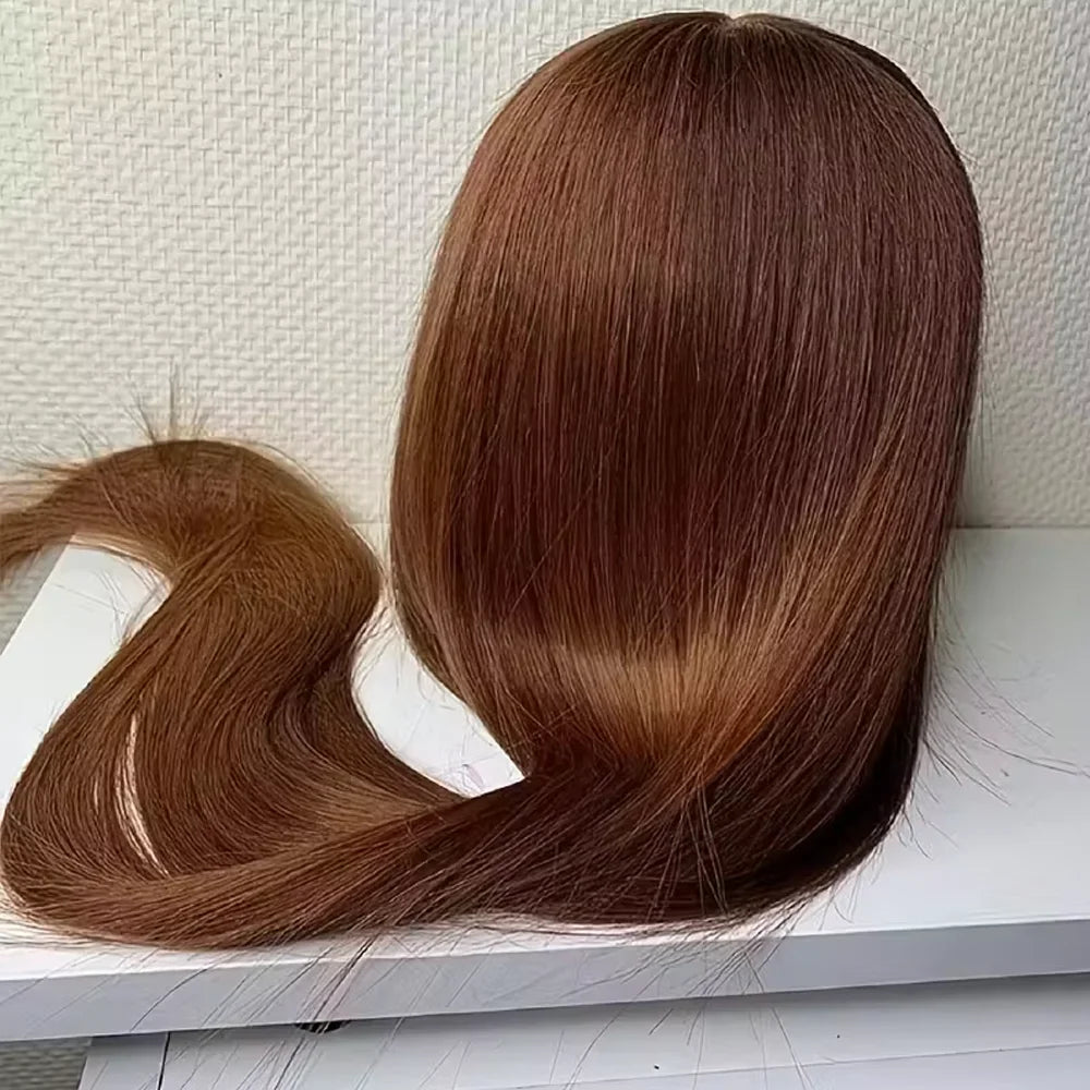 Glueless Natural Brown Blond Straight 5x5 Silk Base Human Hair with BabyHair Soft HD Lace  Hair Preplucked