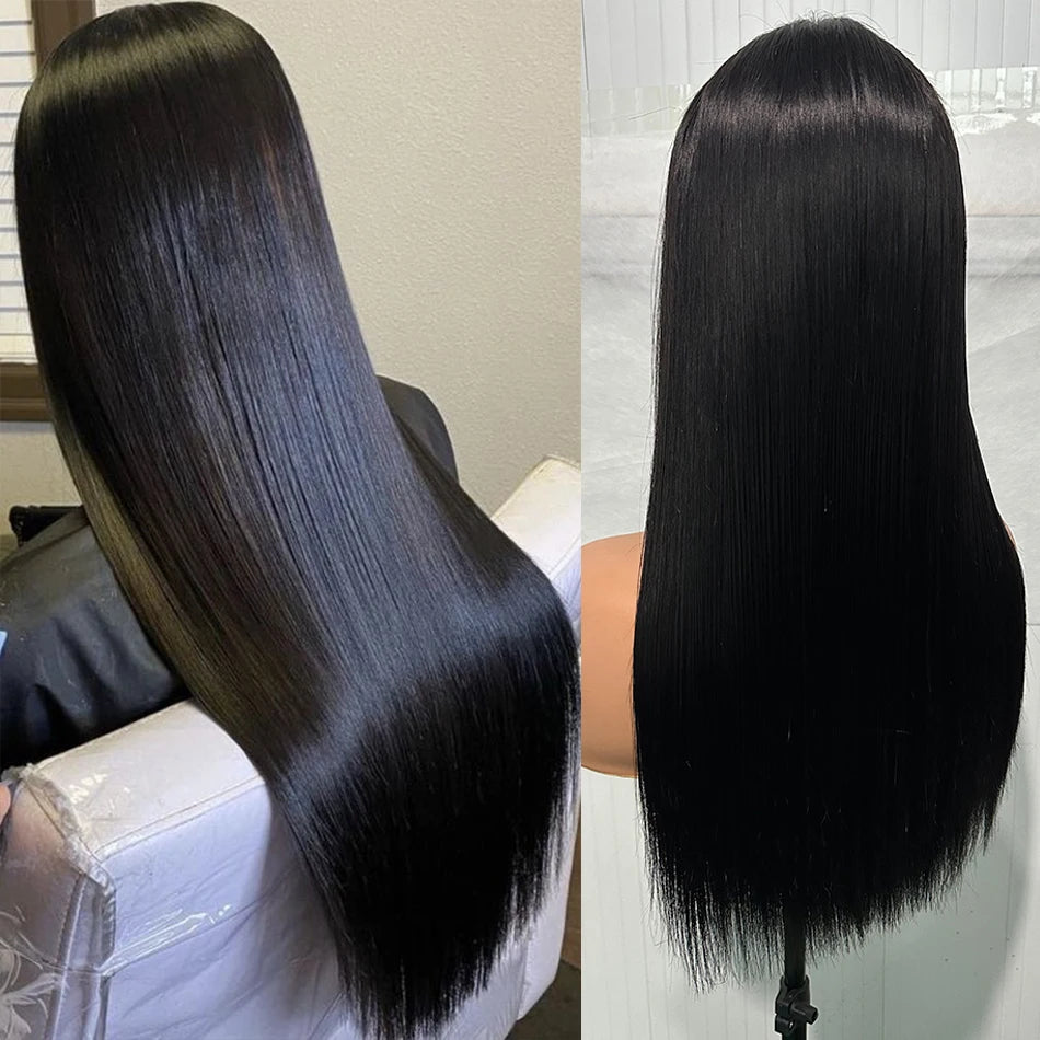 12A Super Double Drawn Vietnamese Hair Bone Straight Lace Closure Wigs 300% Density Silky Straight Hair Glueless HD Lace Wigs
