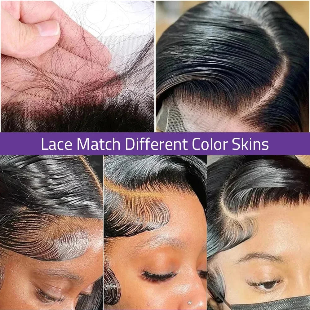 13x6 Hd Body Wave Lace Front Human Hair Wigs 40 Inch 220 Density 13x4 Transparent Lace Wigs For Women Pre Plucked With Baby Hair